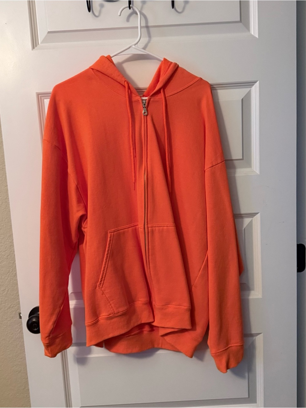 Kids Orange Zip-Up Hoodie Jacket